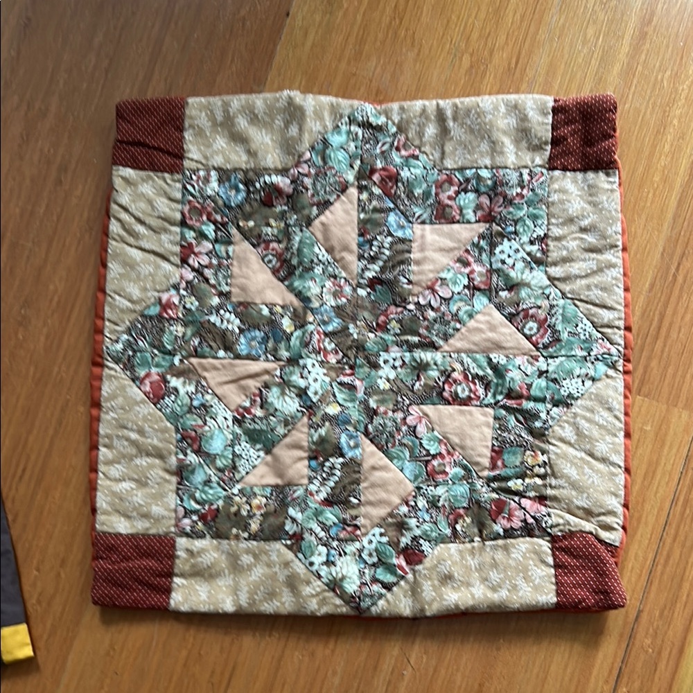 Floral Patchwork Quilted Square